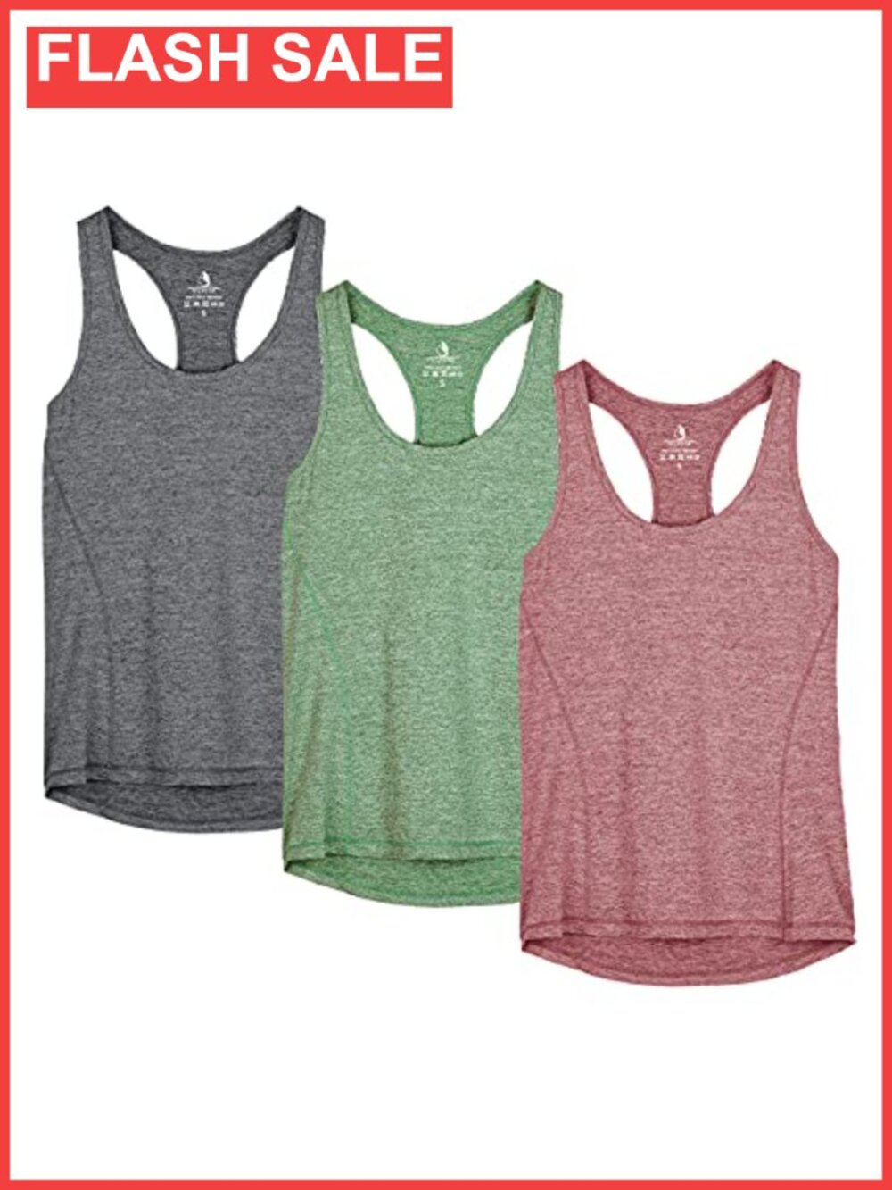 Racerback Workout Tank Tops Crew Neck Athletic Gym Yoga Fitness Activewear